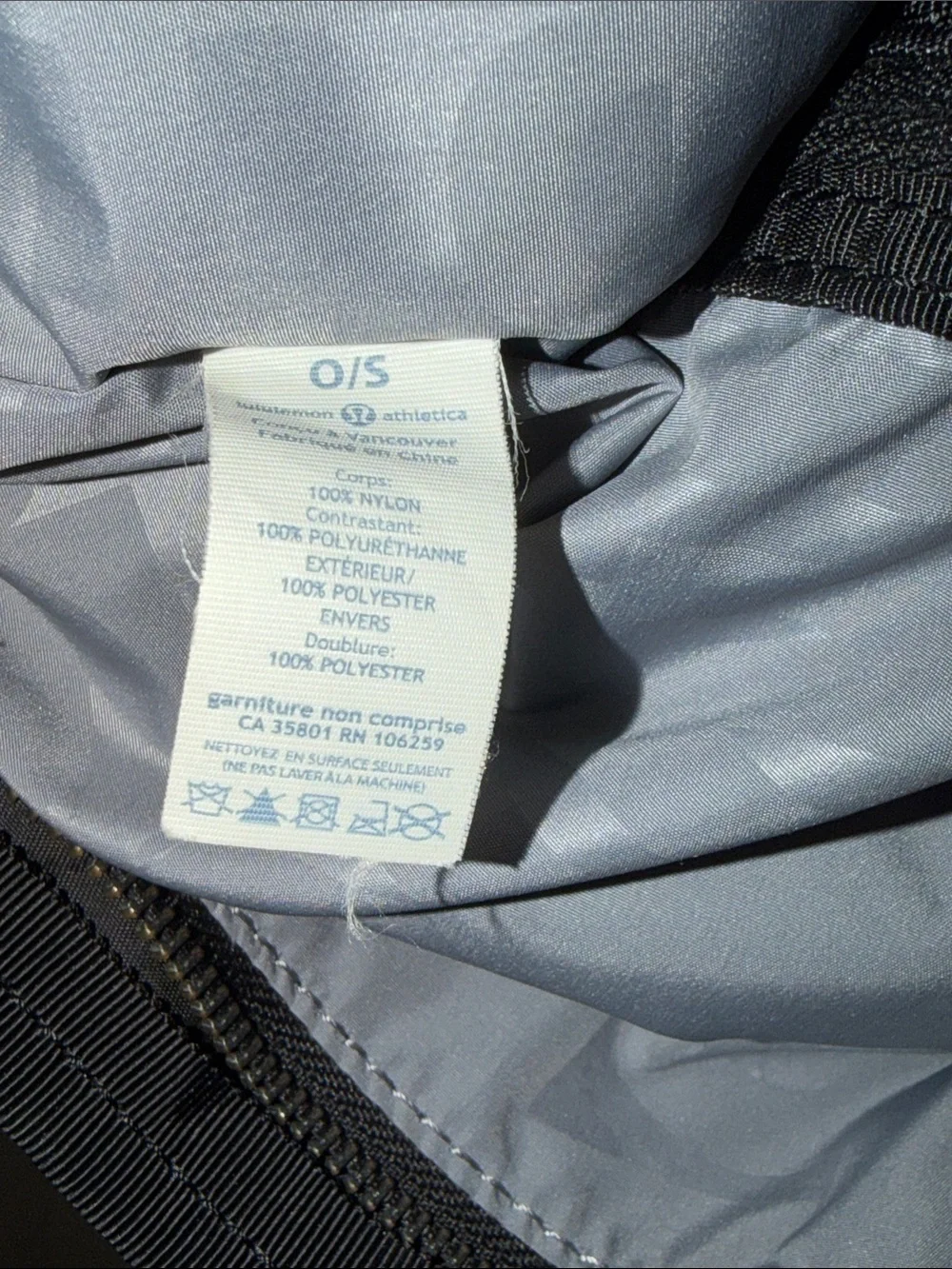 lululemon athletica Black Nylon Drawstring Tote